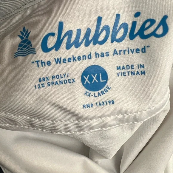 Chubbies Men's Performance Polo Shirt with White, Pink, and Blue Accents NWT XXL - Picture 12 of 12